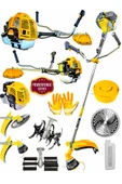 Graizer 52 Cc 11000 Rpm Yan Tipi Benzinli Ot Çalı Çim Biçme Tırpanı Akrobat Palet Çapa Sarı - 2