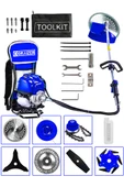 Graizer 7 Başlıklı Set Sırt Tipi Benzinli Ot Çalı Çim Biçme Tırpanı Makinesi Mavi - 2