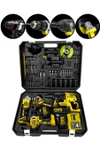 Graizer 21v Akülü Matkap & Taşlama & Kırıcı Delici Hilti & Somun Sıkma Sökme 4'lü Set Sarı - 3