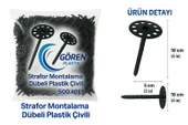 Strafor Mantolama Dübeli Plastik Çivili (500 Adet) - 5