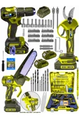 WaltMann 3 lü Set XR LI-ION Batarya Kömürsüz Motor Şarjlı Matkap Sarı - 1