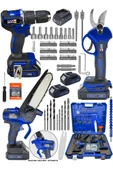 WaltMann 3 lü Set XR LI-ION Batarya Kömürsüz Motor Şarjlı Matkap Mavi - 2