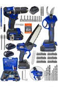 WaltMann 3 lü Set XR LI-ION Batarya Kömürsüz Motor Şarjlı Matkap Mavi - 1