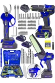 3 lü Set XR LI-ION Batarya Kömürsüz Motor Çift Akülü Şarjlı Matkap Mavi thumbnail 1