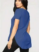 Kadın Türlü Viskon Kumaş Yırtmaç Detaylı Bluz thumbnail 3