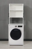 Çamaşır Makinesi Dolabı 2 Kapaklı 2 Raflı Banyo Dolabı - 2