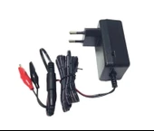 MERVESAN 6v / 12v 1A Akü Şarj Adaptörü 5.5x2.5mm Jaklı + Maşa Kıskaçlı (6 Volt 12 Volt 1 Amper 1000mA) - 1