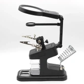 TH-7026 Profesyonel Işıklı Büyüteç Lehim Standı 10 LED 3x-25x Zoom USB/Pil Destekli thumbnail 5