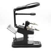 TH-7026 Profesyonel Işıklı Büyüteç Lehim Standı 10 LED 3x-25x Zoom USB/Pil Destekli thumbnail 7
