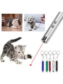 6 Adet Kırmızı Lazer 3in 1 Çok Fonksiyonlu Mini Lazer Fener, Kedi Lazer Oyuncağı - 2