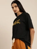 Baskılı T-shirt - Siyah thumbnail 2