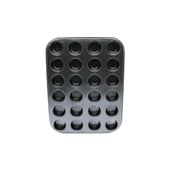 24 GÖZLÜ METAL - SİYAH MUFFIN KEK KALIBI (5047) - 1