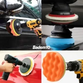 Polisaj Süngeri Seti Pasta Cila 11 Parça 150mm Büyük Boy Matkap Uyumlu Oto Seramik Wax Parlatma Pedi - 8