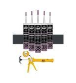 Selsil Silikonize Antrasit Gri Mastik 500 Gr.  5 Adet + Gfb Alüminyum Silikon Tabancası thumbnail 1