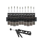 Selsil Genel Amaçlı Antrasit Gri Silikon 280 Gr. 10 Adet +  Kendo Silikon Tabancası - 2