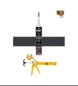 Selsil Silikonize Antrasit Gri Mastik 500 Gr.  25 Adet + Gfb Alüminyum Silikon Tabancası thumbnail 1