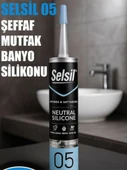 Selsil Duşakabin Silikonu Şeffaf 280 Ml. 5 Adet +  Gfb Alüminyum Silikon Tabancası - 4