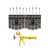 Selsil Genel Amaçlı Şeffaf Silikon 280 Gr. 10 Adet +  Gfb Alüminyum Silikon Tabancası thumbnail 1