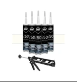 Selsil Poliüretan Beyaz Mastik 280 Ml. 5 Adet +  Kendo Silikon Tabancası thumbnail 1