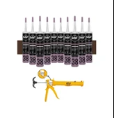 Selsil Silikonize Koyukahverengi Mastik 500 Gr.  10 Adet +  Gfb Alüminyum Silikon Tabancası thumbnail 1