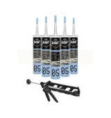 Selsil Mutfak & Banyo Silikonu Şeffaf 280 Ml. 5 Adet +  Kendo Silikon Tabancası thumbnail 1