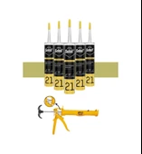 Selsil Silikonize Bronz Mastik 500 Gr. 5 Adet +  Gfb Alüminyum Silikon Tabancası - 1