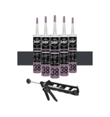 Selsil Silikonize Antrasit Gri Mastik 500 Gr.  5 Adet + Kendo Silikon Tabancası thumbnail 1