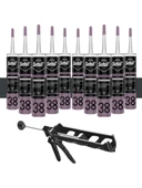 Selsil Silikonize Antrasit Gri Mastik 500 Gr - 10 Adet + Kendo Silikon Tabancası thumbnail 1