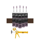 Selsil Silikonize Koyukahverengi Mastik 500 Gr. 5 Adet +  Gfb Alüminyum Silikon Tabancası thumbnail 1