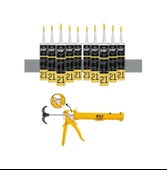 Selsil Silikonize Gri Mastik 500 Gr. 10 Adet +  Gfb Alüminyum Silikon Tabancası thumbnail 1