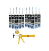 Selsil Duşakabin Silikonu Şeffaf 280 Ml. 10 Adet +  Gfb Alüminyum Silikon Tabancası thumbnail 2