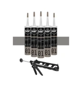 Selsil Genel Amaçlı Alüminyum Gri Silikon 280 Gr. 5 Adet +  Kendo Silikon Tabancası thumbnail 1