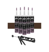 Selsil Silikonize Koyukahverengi Mastik 500 Gr. 5 Adet +  Kendo Silikon Tabancası thumbnail 1