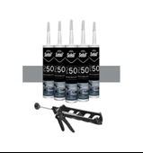 Selsil Poliüretan Gri Mastik 280 Ml. 5 Adet +  Kendo Silikon Tabancası thumbnail 1