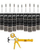 Selsil Genel Amaçlı Gri Silikon 280 Gr. 10 Adet + Gfb Alüminyum Silikon Tabancası thumbnail 1