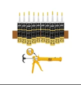 Selsil Silikonize Altınmeşe Mastik 500 Gr. 10 Adet +  Gfb Alüminyum Silikon Tabancası thumbnail 1