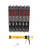 Selsil Poliüretan Beyaz Sosis Mastik 600 Ml. 5 Adet +  Gfb Alüminyum Sosis Tabancası 600 Ml. thumbnail 1