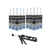 Selsil Duşakabin Silikonu Şeffaf 280 Ml. 10 Adet +  Kendo Silikon Tabancası - 2