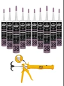 Selsil Silikonize Beyaz Mastik 500 Gr. 10 Adet +  Gfb Alüminyum Silikon Tabancası thumbnail 1