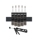 Selsil Genel Amaçlı Antrasit Gri Silikon 280 Gr. 5 Adet +  Kendo Silikon Tabancası - 1