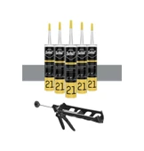 Selsil Silikonize Gri Mastik 500 Gr. 5 Adet +  Kendo Silikon Tabancası - 2