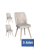 AVENZA LİVİNG Kare Gold 3LÜ Sandalye KREM Mutfak Sandalyesi - 1