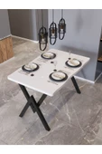 AVENZA LİVİNG KÜTÜK YEMEK MASASI BEYAZ 80X120 METAL AYAK - 1