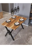 AVENZA LİVİNG KÜTÜK YEMEK MASASI CEVİZ 80x120  METAL AYAK - 1