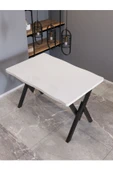 AVENZA LİVİNG KÜTÜK YEMEK MASASI BEYAZ 80X120 METAL AYAK - 3