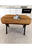 AVENZA LİVİNG Gofret Masa CEVİZ 70X120 METAL AYAK Yemek Masası - 3
