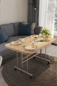 AVENZA LİVİNG tekerlekli masa orta sehpa 60x100 SONOMO metal ayak - 1