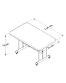 Avenza Living Tekerlekli Masa Orta Sehpa 70x110 Cm CVZ Metal Ayak - 3