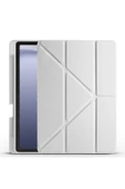 mastersonic Galaxy Tab A9 Kılıf Uyumlu MTSC Tri Folding Kalem Bölmeli Standlı Kılıf-Gri thumbnail 1