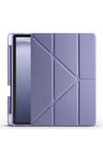 mastersonic Galaxy Tab A9 Kılıf Uyumlu MTSC Tri Folding Kalem Bölmeli Standlı Kılıf-Mor thumbnail 1